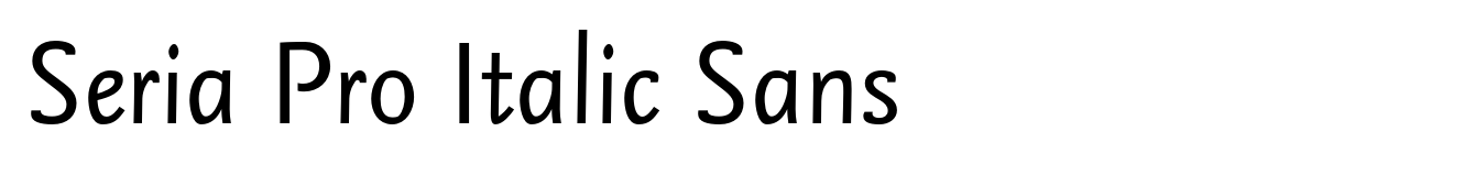 Seria Pro Italic Sans